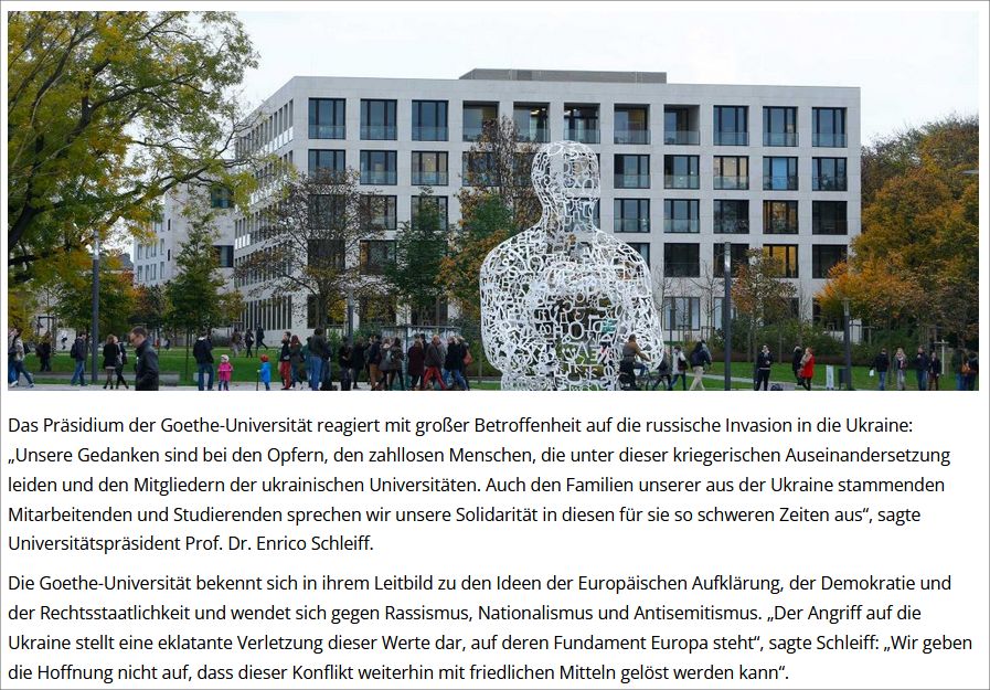 Solidarität mit der Ukraine, Aktuelles, Goethe-Universtität Frankfurt